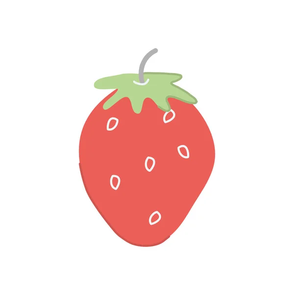 Fresa icono de la fruta, estilo plano — Vector de stock