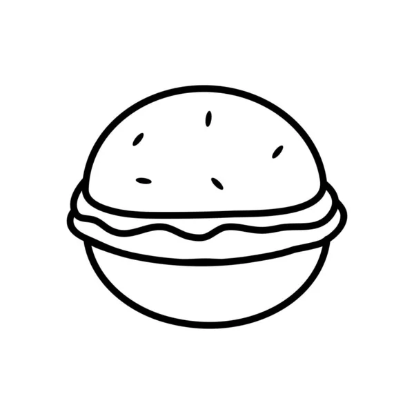 Ícone de hambúrguer, estilo de linha — Vetor de Stock