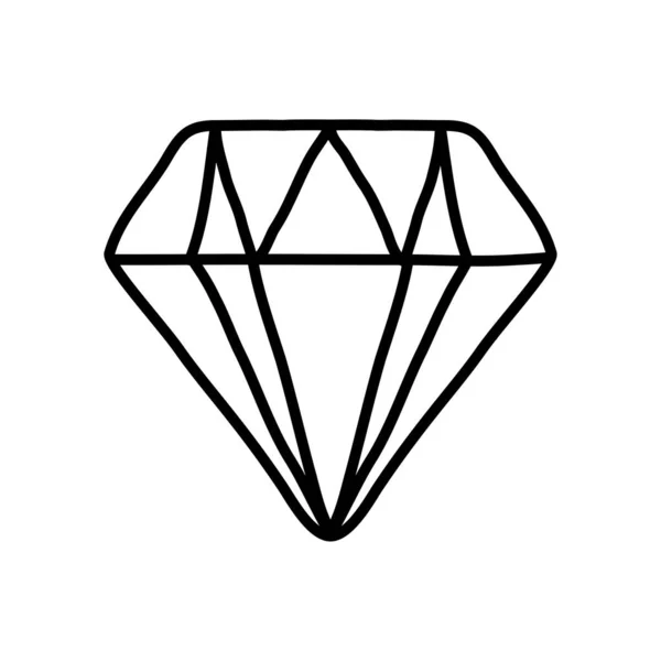 Ícone de jóias de diamante, estilo de linha — Vetor de Stock