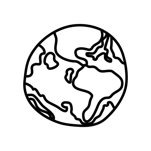 Planeta tierra icono, estilo de línea — Vector de stock