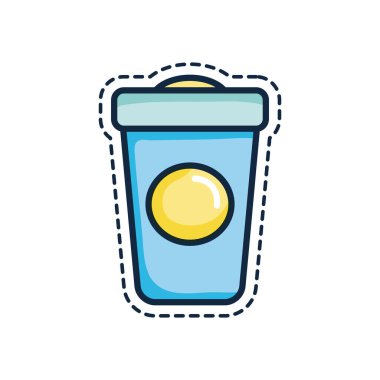 yamalar konsept, smoothie cup simgesi, çizgi renk biçimi