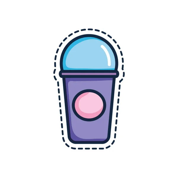 Μπαλώματα έννοια, smoothie κύπελλο εικονίδιο, γραμμή στυλ χρώματος — Διανυσματικό Αρχείο