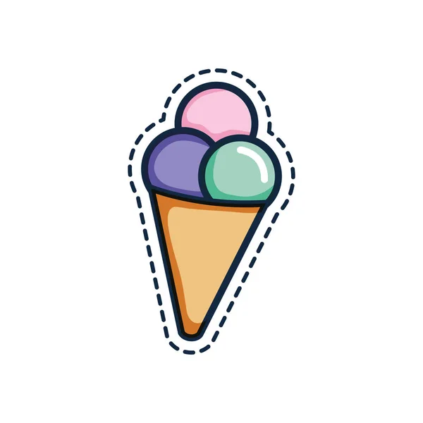 Conceito de patches, ícone de sorvete, estilo de cor de linha —  Vetores de Stock