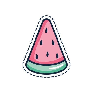 yamalar kavramı, karpuz dilimi simgesi, çizgi renk biçimi