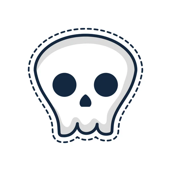 Patches concept, danger skull icon, line color style — стоковый вектор