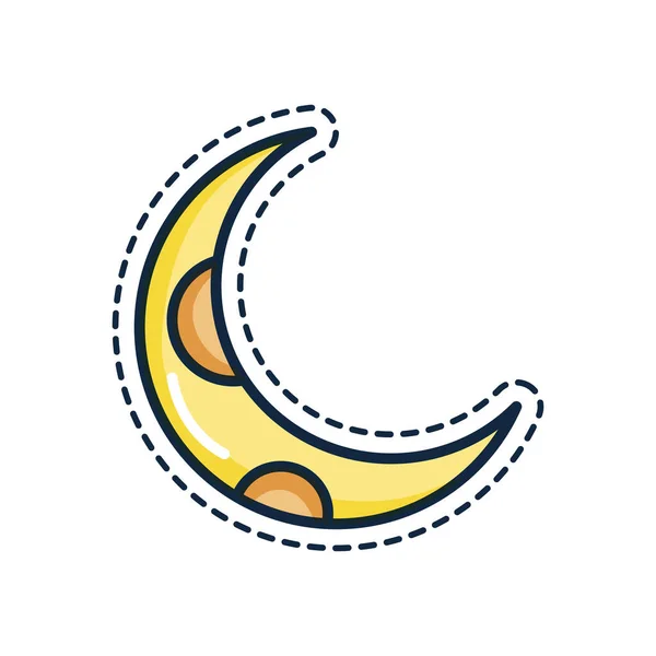Conceito patches, ícone da lua, estilo de cor de linha — Vetor de Stock