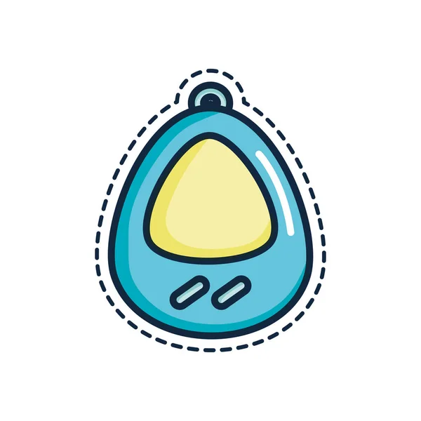 Concepto de parches, icono de tamagotchi, estilo de color de línea — Vector de stock