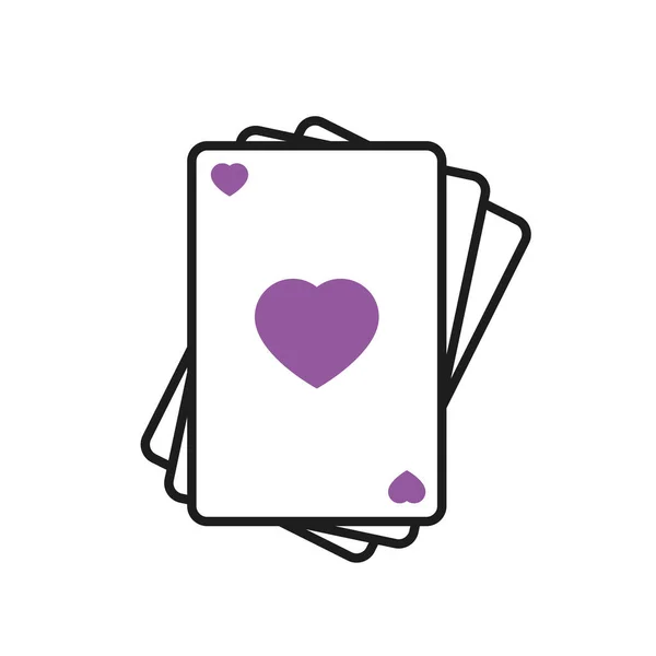 도박 카드 아이콘, 반쪽 색깔 스타일 — 스톡 벡터