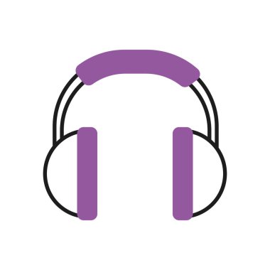 kulaklık simgesi, yarı çizgi yarı renk