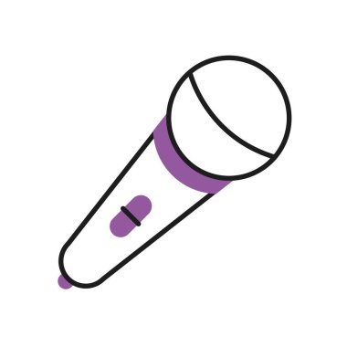 mikrofon simgesi, yarı çizgi yarı renk