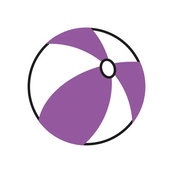 Striped ball icon, half line half color style — Stock Vector