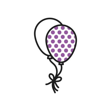 balon simgesi, yarım çizgi yarı renk