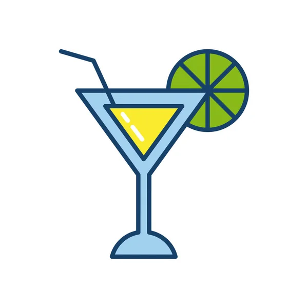 Martin-Cocktail-Symbol, Linie und Füllstil — Stockvektor
