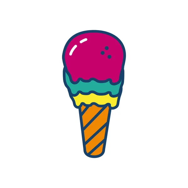Icono de helado, línea y estilo de relleno — Vector de stock