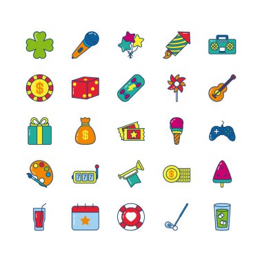 mikrofon ve kumar ikonu seti, satır doldurma biçimi