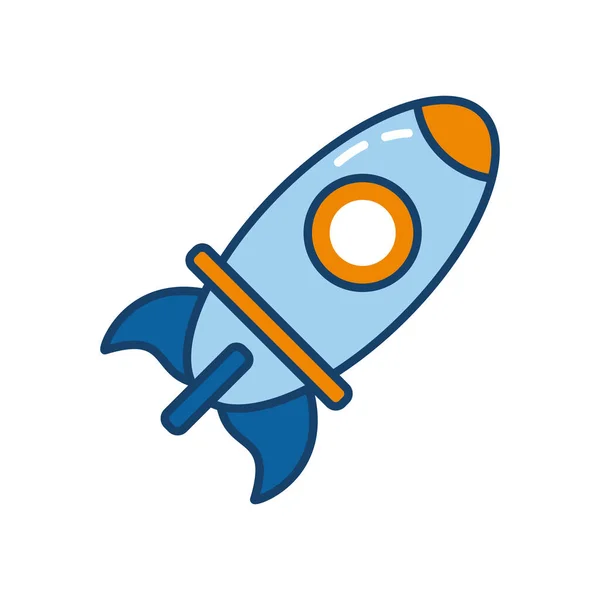 Espacio cohete icono, línea y estilo de relleno — Archivo Imágenes Vectoriales