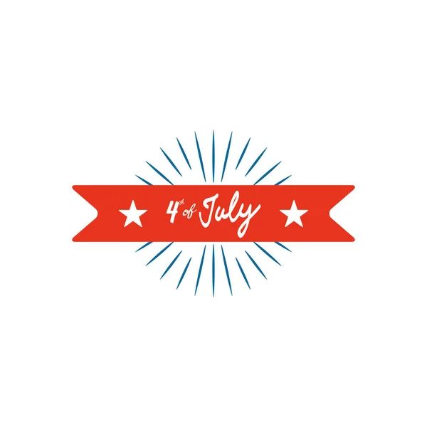 7月4日，美国独立日概念，带7月4日排版设计，平面设计 — 图库矢量图片
