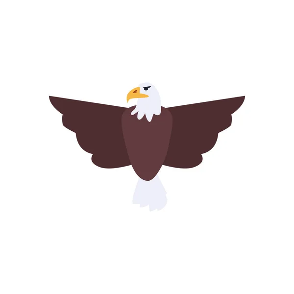Águila aislada pájaro estilo plano icono de diseño vectorial — Vector de stock