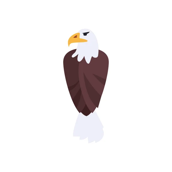 Águila aislada pájaro estilo plano icono de diseño vectorial — Vector de stock