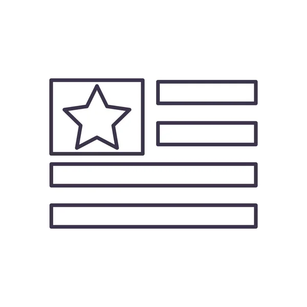 Etats-Unis drapeau ligne style icône vectoriel design — Image vectorielle