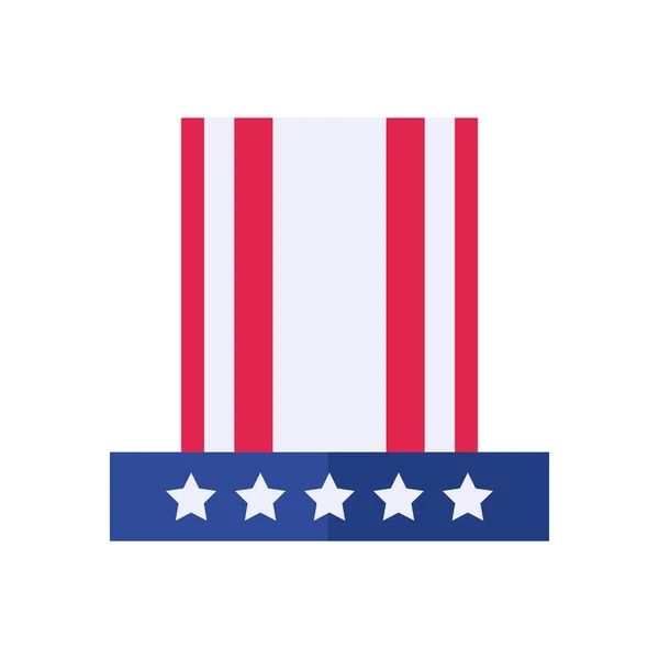 Usa Flagge Hut flachen Stil Symbol Vektor-Design — Stockvektor