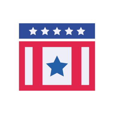 Yıldızlar ile Usa dikdörtgeni düz biçim ikon vektör tasarımı