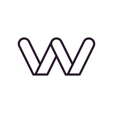 Soyut w şekil çizgisi biçim vektör tasarımı