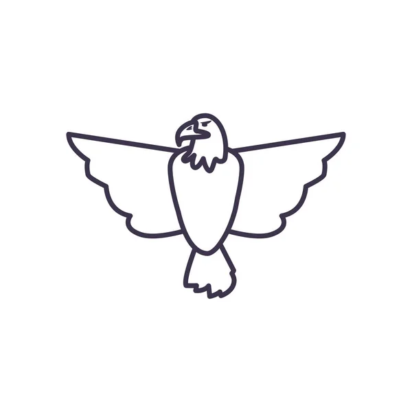 Isolated eagle bird line style icon vector design — Stockový vektor