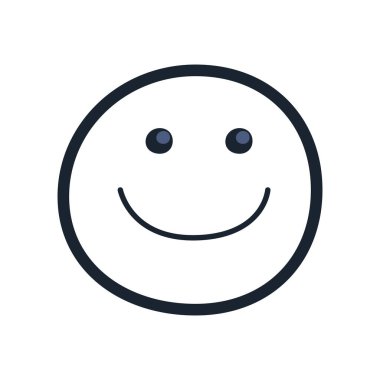Mutlu emoji yüz çizgisi biçim vektör tasarımı