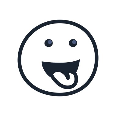 Mutlu emoji yüz çizgisi biçim vektör tasarımı