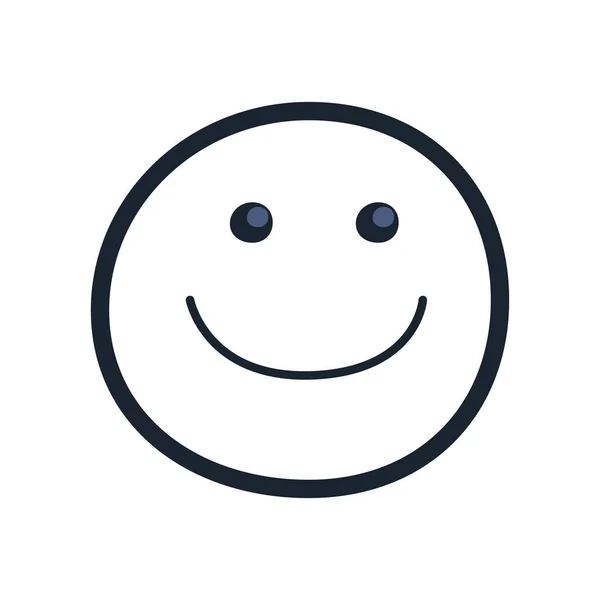 Feliz emoji cara línea estilo icono vector diseño — Archivo Imágenes Vectoriales