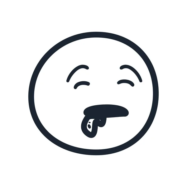 Υπνηλία emoji πρόσωπο γραμμή στυλ εικονίδιο διανυσματικό σχεδιασμό — Διανυσματικό Αρχείο