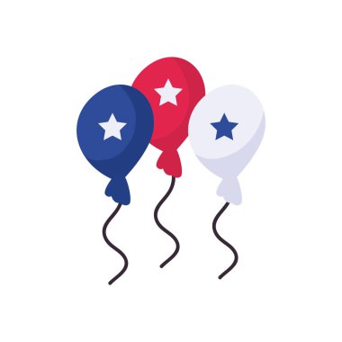 Yıldızlı balonlar düz stil vektör tasarımı