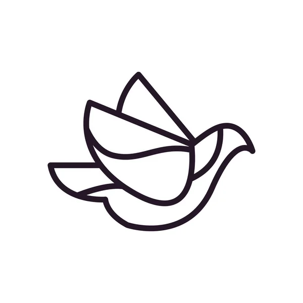 Desenho de vetor ícone de estilo de linha de pomba pássaro — Vetor de Stock
