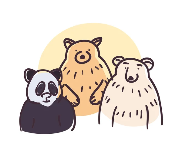 Векторный дизайн панды и медведя — стоковый вектор