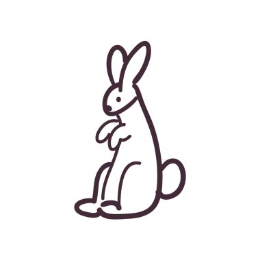 Tavşan çizgi çizgi çizimi simge vektör tasarımı
