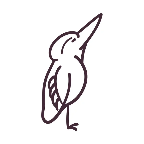 Desenho de vetor de ícone de estilo de linha de desenho animado pássaro — Vetor de Stock
