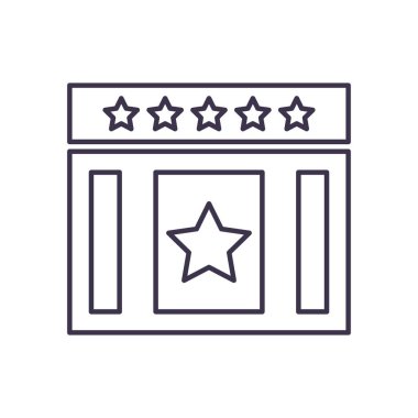 Yıldız çizgi biçimi vektör tasarımı ile Usa dikdörtgeni