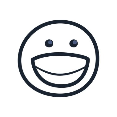 Gülümse emoji yüz çizgisi biçim vektör tasarımı