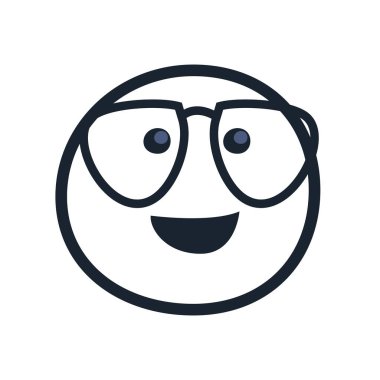 Gözlük çizgisi biçim vektör tasarımlı inek emojisi