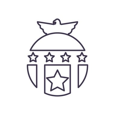 Yıldız çizgi biçim vektör tasarımlı Usa kartalı