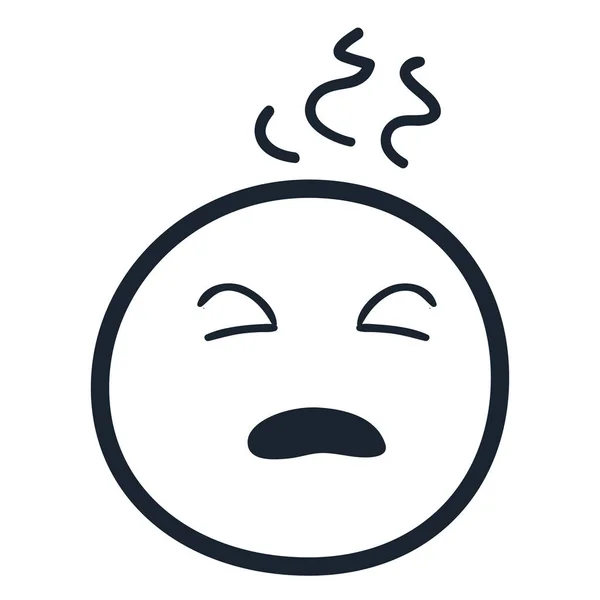 Emoji avec la conception vectorielle d'icône de style de ligne de maux de tête — Image vectorielle