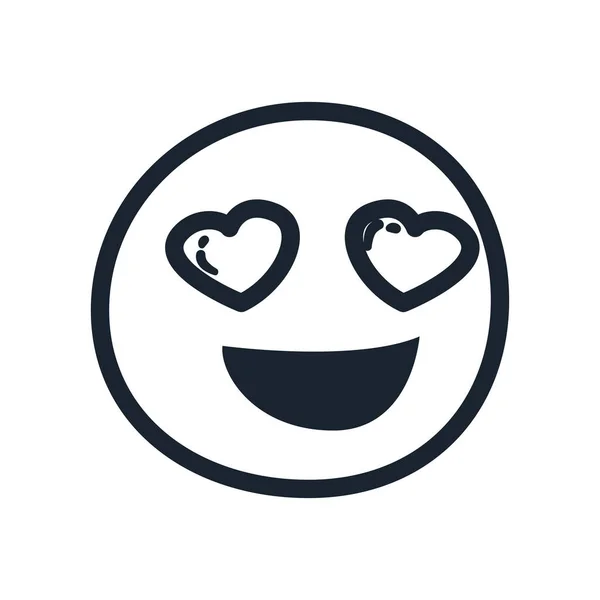 Emoji en línea de amor icono de estilo de diseño de vectores — Vector de stock