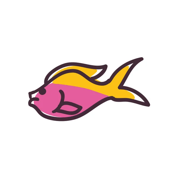 魚の動物フラットスタイルのアイコンベクトルデザイン — ストックベクタ