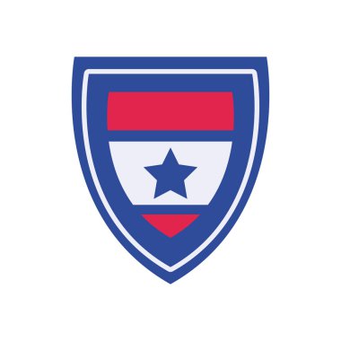 Yıldız düz biçim ikon vektör tasarımlı kalkan