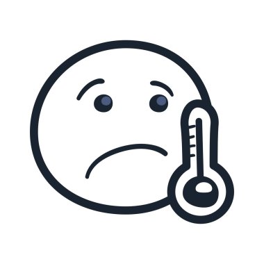 Termometre çizgisi biçim vektör tasarımlı Emoji