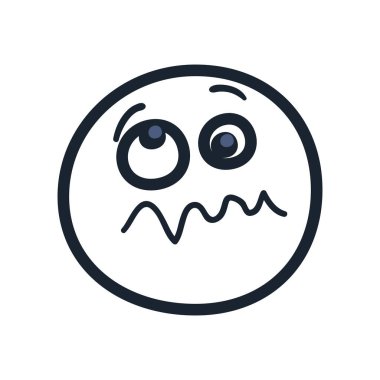 çılgın emoji yüz çizgisi biçim vektör tasarımı