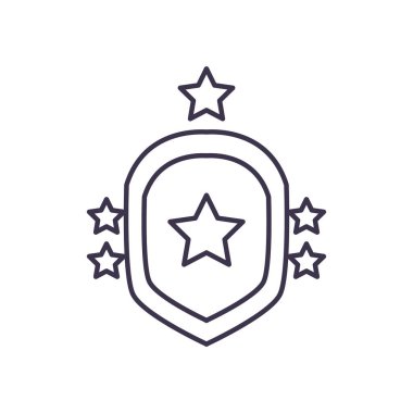 Yıldız çizgisi biçim vektör tasarımlı kalkan