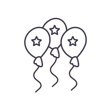 Yıldız çizgisi biçim vektör tasarımlı balonlar