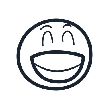 Gülümse emoji yüz çizgisi biçim vektör tasarımı